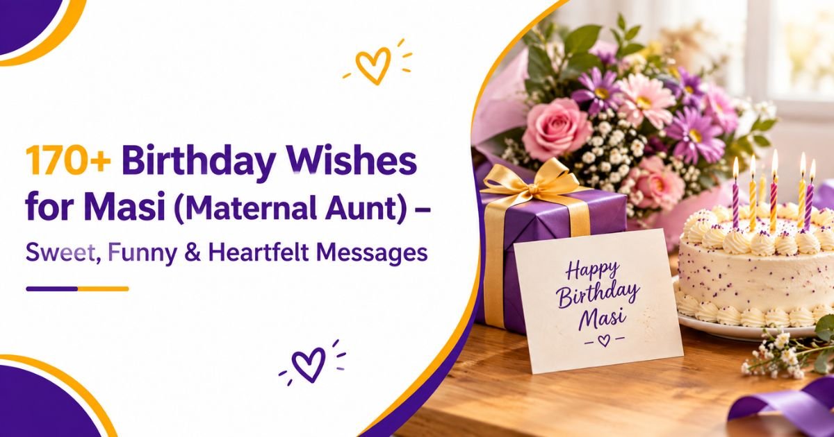 170+ Birthday Wishes for Masi (Maternal Aunt) – Sweet, Funny & Heartfelt Messages