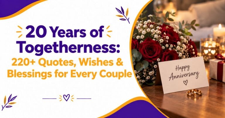 20 Years of Togetherness: 220+ Quotes, Wishes & Blessings for Every Couple
